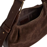 DEPECHE Håndtaske i ruskind og koskind Shoulderbag / Handbag 008 Chocolate
