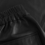 Depeche leather wear Højtaljet Bella læderbuks i fuld benlængde Pants 099 Black (Nero)