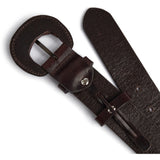 DEPECHE Jeans læderbælte dekoreret med stort bæltespænde Belts 161 Dark brown