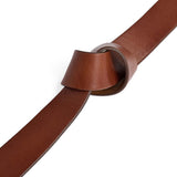 DEPECHE Jeansbælte i skind med hulmønster Belts 014 Cognac