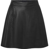 Depeche leather wear Julia a-formet skindnederdel Skirts 099 Black (Nero)