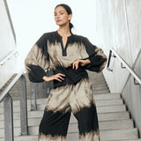 Depeche Clothing Kia bluse i smukt print Blouse 268 Grey Printed