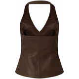 Depeche leather wear Kimmi habitvest i en blød skindkvalitet Vest 214 Dark Chocolate