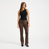 Depeche leather wear Kiri Boot Cut Skindbuks Pants 173 Chestnut