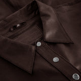 Depeche leather wear Klassisk Sharon læderskjorte i blød kvalitet Shirts 015 Brown