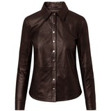 Depeche leather wear Klassisk Sharon læderskjorte i blød kvalitet Shirts 015 Brown