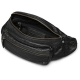 DEPECHE Klassisk bumbag i blødt vasket læderkvalitet Bumbag 099 Black (Nero)