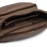 DEPECHE Klassisk must-have bumbag i skind Bumbag 250 Dark Taupe