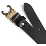 DEPECHE Klassisk skindbælte til jeans Belts 190 Black/Gold