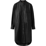 Depeche leather wear Knælang oversize Sofia læderskjorte Dresses 099 Black (Nero)