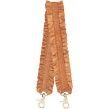 DEPECHE Kort skulderstrop dekoreret med flæser Accessories 156 Camel