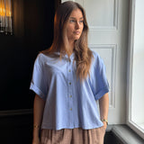 Depeche Clothing Kortærmet oversize Fay skjorte Shirt 029 Blue