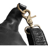 DEPECHE Læder bumbag dekoreret med flet Bumbag 099 Black (Nero)