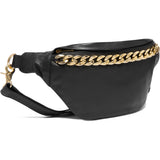 DEPECHE Læder bumbag med smuk kæde detalje på front Bumbag 099 Black (Nero)