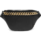 DEPECHE Læder bumbag med smuk kæde detalje på front Bumbag 099 Black (Nero)