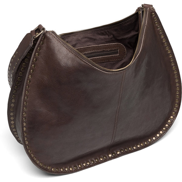 DEPECHE Læder skuldertaske dekoreret med smukke nitter Shoulderbag / Handbag 248 Vintage Brown