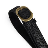 DEPECHE Læderbælte i klassisk look Belt 142 Black Snake