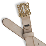 DEPECHE Læderbælte med smukt bæltespænde Belts 011 Sand