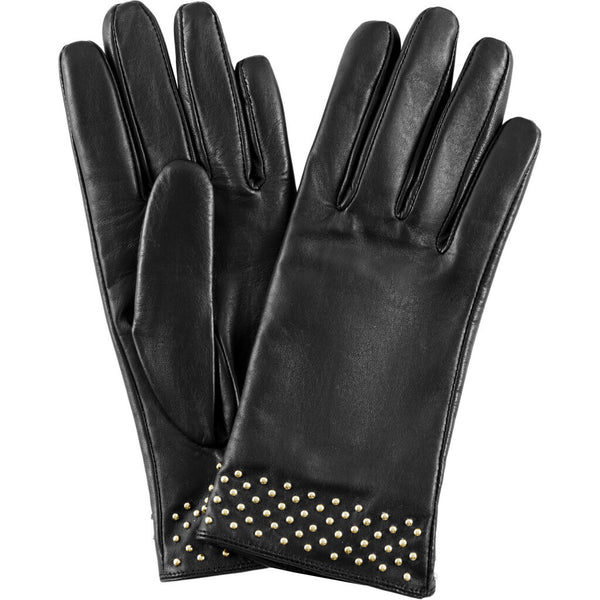 DEPECHE Læderhandsker dekoreret med mikronitter Gloves 190 Black / Gold