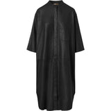 Depeche leather wear Lang Tielde læderskjorte i blød kvalitet Shirts 099 Black (Nero)