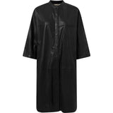 Depeche leather wear Lang Tracy skjortekjole i skind Shirts 099 Black (Nero)