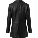 Depeche leather wear Lang læderblazer jakke i blød og lækker kvalitet Jackets 099 Black (Nero)