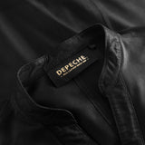 Depeche leather wear Lang skjorte/kjole i en dejlig blød læderkvalitet Dresses 099 Black (Nero)
