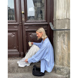 Depeche Clothing Langærmet oversize Fay skjorte Shirts 029 Blue