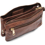 DEPECHE Lille skindtaske med guldfarvede detaljer Small bag / Clutch 133 Brandy