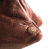 DEPECHE Lille skindtaske med guldfarvede detaljer Small bag / Clutch 133 Brandy