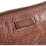 DEPECHE Lille skindtaske med guldfarvede detaljer Small bag / Clutch 133 Brandy