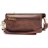 DEPECHE Lille skindtaske med guldfarvede detaljer Small bag / Clutch 133 Brandy