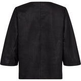 Depeche leather wear Lorenza skindbluse med fin ærme detalje Blouse 099 Black (Nero)