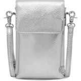 DEPECHE Mobiltaske i blødt læder Mobilebag 098 Silver