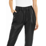 Depeche leather wear Moderne Carrie RW skindbuks med loose fitting Pants 099 Black (Nero)