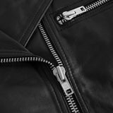 Depeche leather wear Moderne Leah biker læderjakke med flotte detaljer Jackets 099 Black (Nero)