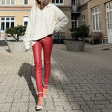 Depeche leather wear Musthave Aya HW skindleggings i blød og strækkvalitet Pants 243 Racing Red