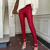 Depeche leather wear Musthave Aya HW skindleggings i blød og strækkvalitet Pants 243 Racing Red