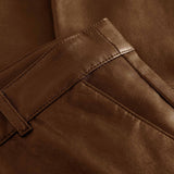 Depeche leather wear Musthave RW Caroline chino læderbuks i strækkvalitet Pants 008 Chocolate