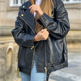 Depeche leather wear Nana cool biker skindjakke i en blød kvalitet Jackets 099 Black (Nero)