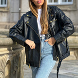 Depeche leather wear Nana cool biker skindjakke i en blød kvalitet Jackets 099 Black (Nero)