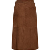 Depeche leather wear Naomi midi ruskindsnederdel Skirts 014 Cognac