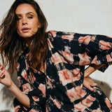 Depeche Clothing Nolia Blouse Blouse 293 Rose Black Print