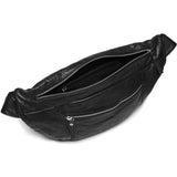 DEPECHE Rummelig bumbag i kvalitetsskind Bumbag 099 Black (Nero)