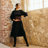 Depeche Clothing Sharon kjole med pufærmer Dresses 099 Black (Nero)