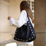 DEPECHE Shopper med nitter Shopper 099 Black (Nero)