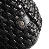 DEPECHE Shopper skindtaske dekoreret med flet Shopper 099 Black (Nero)