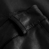 Depeche leather wear Skindbukser med stræk og flare effekt Pants 099 Black (Nero)