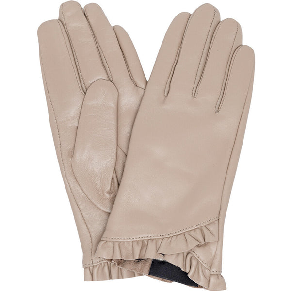 DEPECHE Skindhandsker med elegant flæsedetalje Gloves 168 Latte