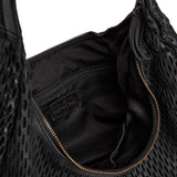 DEPECHE Skulder- og håndtaske i skind med perforeret mønster Shoulderbag / Handbag 099 Black